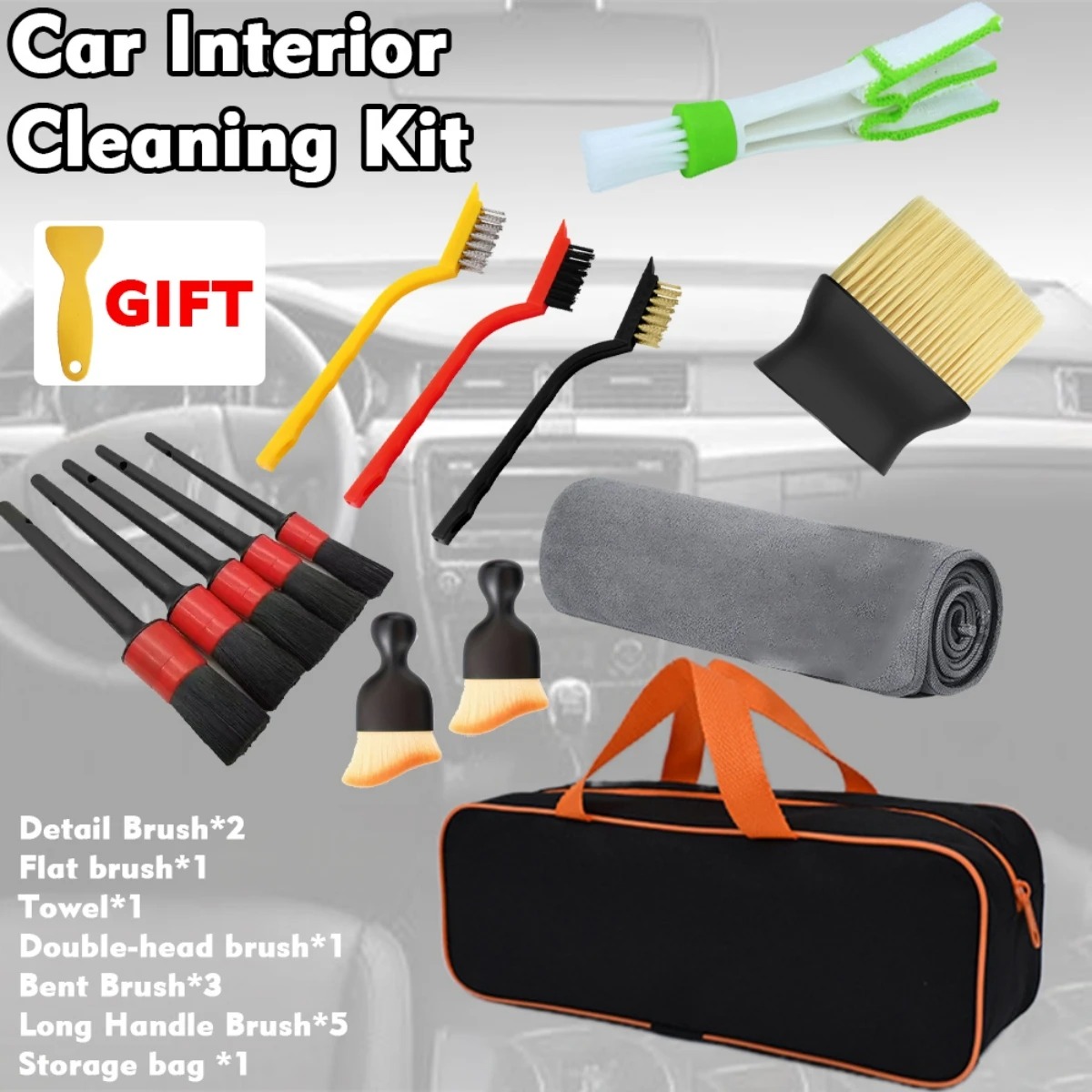 Dirt Brush Interior - Kit de 1-15 piezas de cepillos